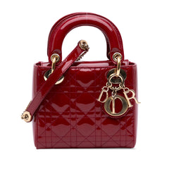 Mini Patent Cannage Lady Dior