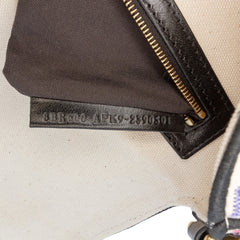 Chinese Valentines Day Zucca Embroidered Canvas Baguette Satchel