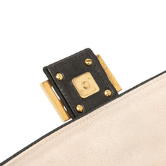 Chinese Valentines Day Zucca Embroidered Canvas Baguette Satchel