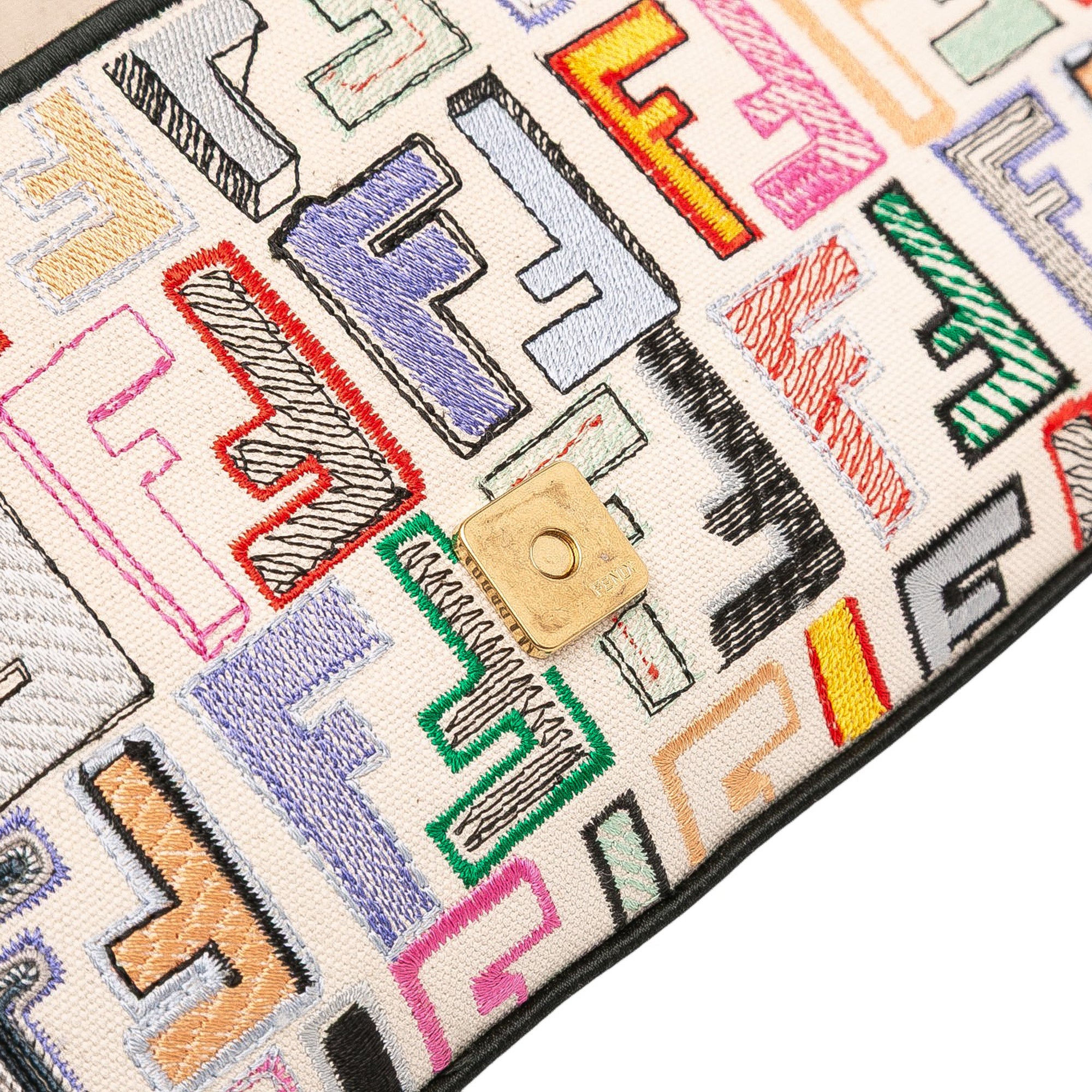 Chinese Valentines Day Zucca Embroidered Canvas Baguette Satchel