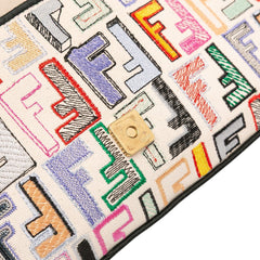 Chinese Valentines Day Zucca Embroidered Canvas Baguette Satchel