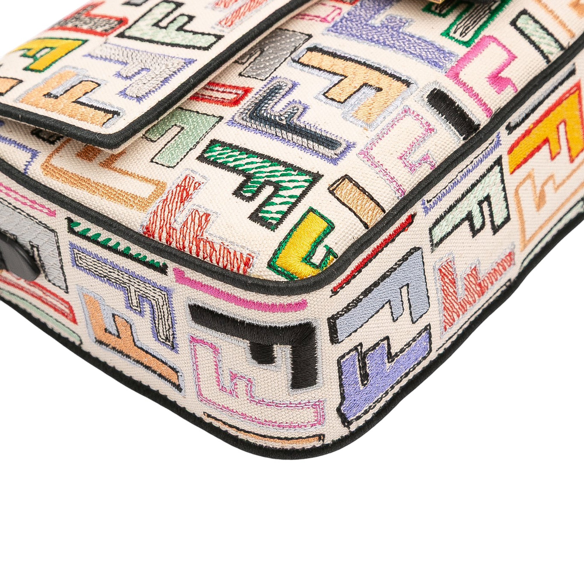 Chinese Valentines Day Zucca Embroidered Canvas Baguette Satchel