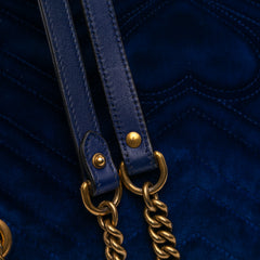 Medium GG Marmont Matelasse Velvet Flap Crossbody