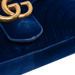 Medium GG Marmont Matelasse Velvet Flap Crossbody