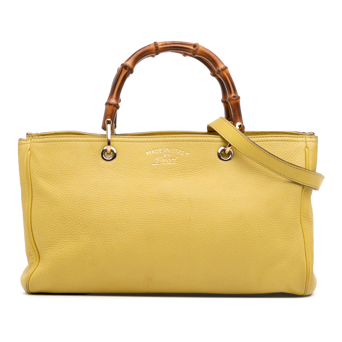 Medium Calfskin Bamboo Shopper Satchel