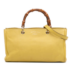 Medium Calfskin Bamboo Shopper Satchel