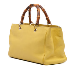 Medium Calfskin Bamboo Shopper Satchel