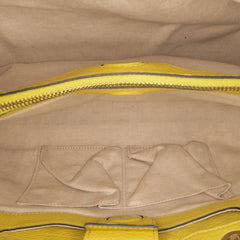 Medium Calfskin Bamboo Shopper Satchel