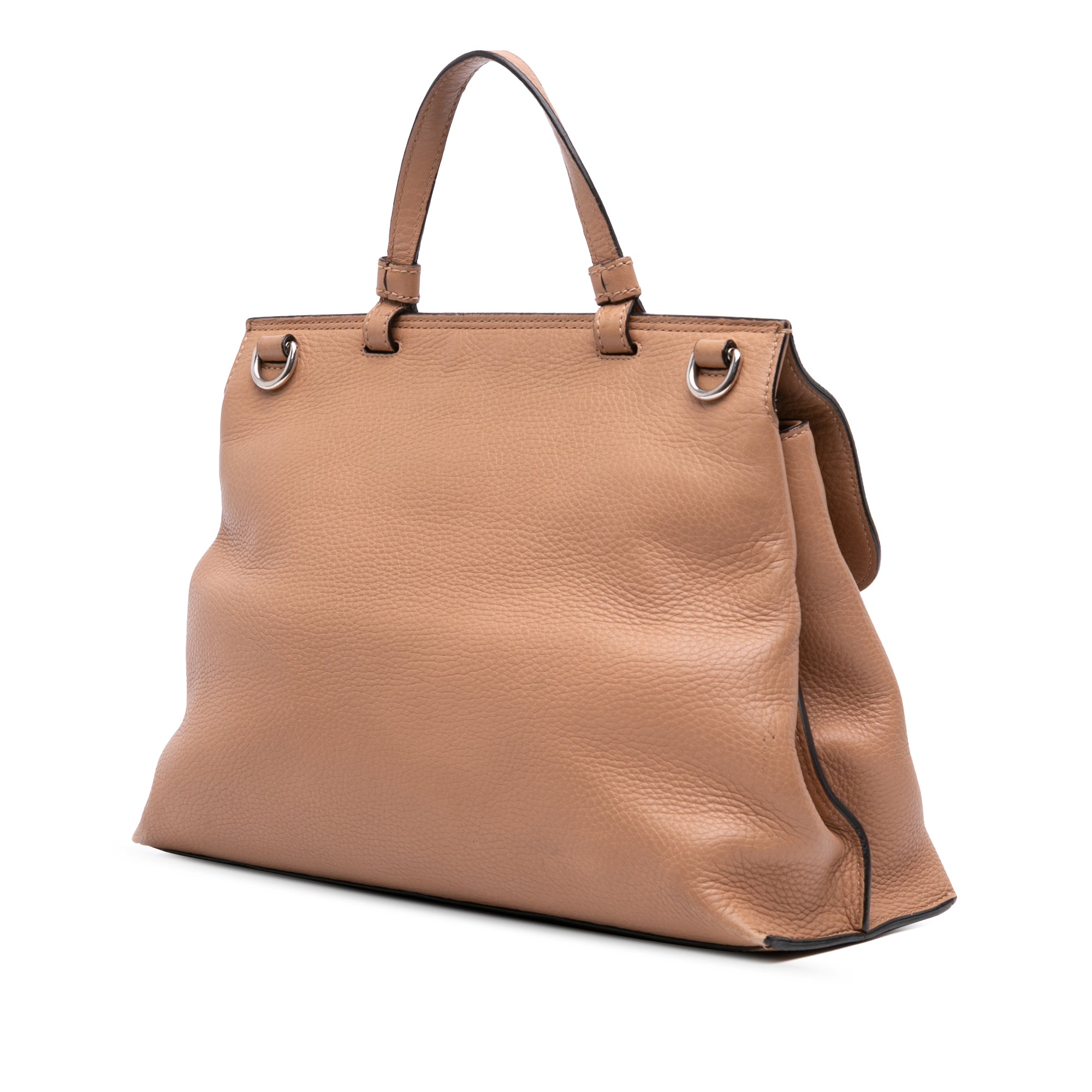 Medium Leather Bamboo Daily Satchel