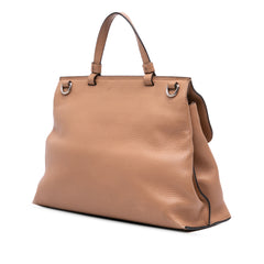 Medium Leather Bamboo Daily Satchel