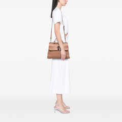 Medium Leather Bamboo Daily Satchel