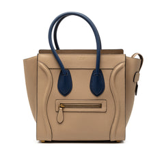 Micro Bicolor Leather Luggage Tote