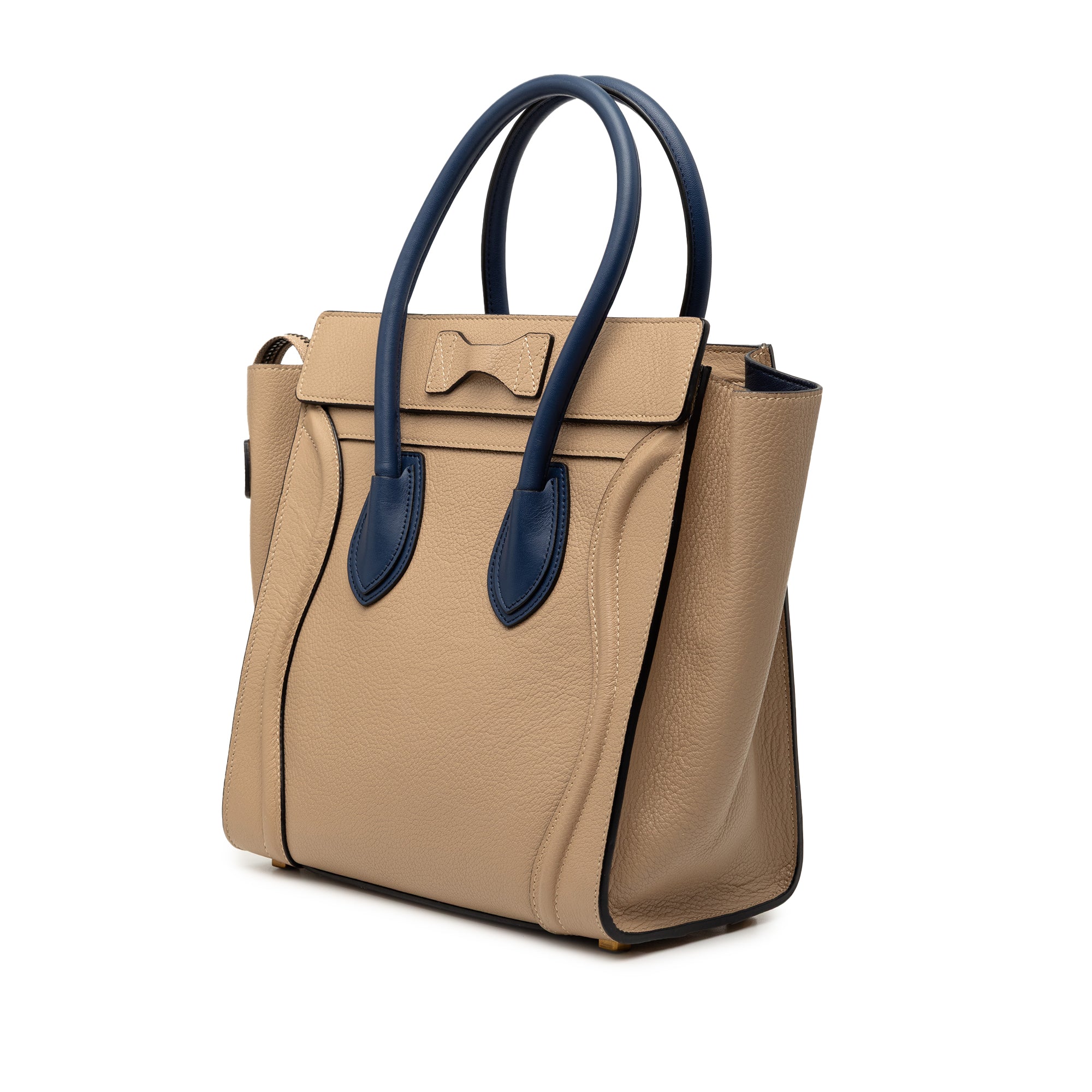 Micro Bicolor Leather Luggage Tote