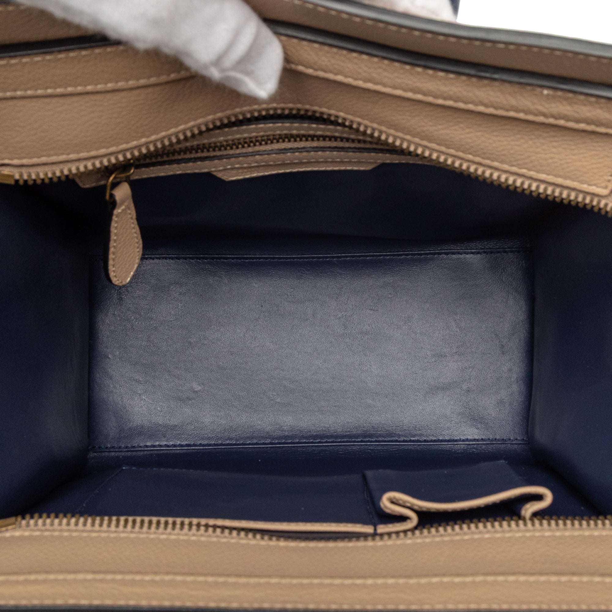 Micro Bicolor Leather Luggage Tote