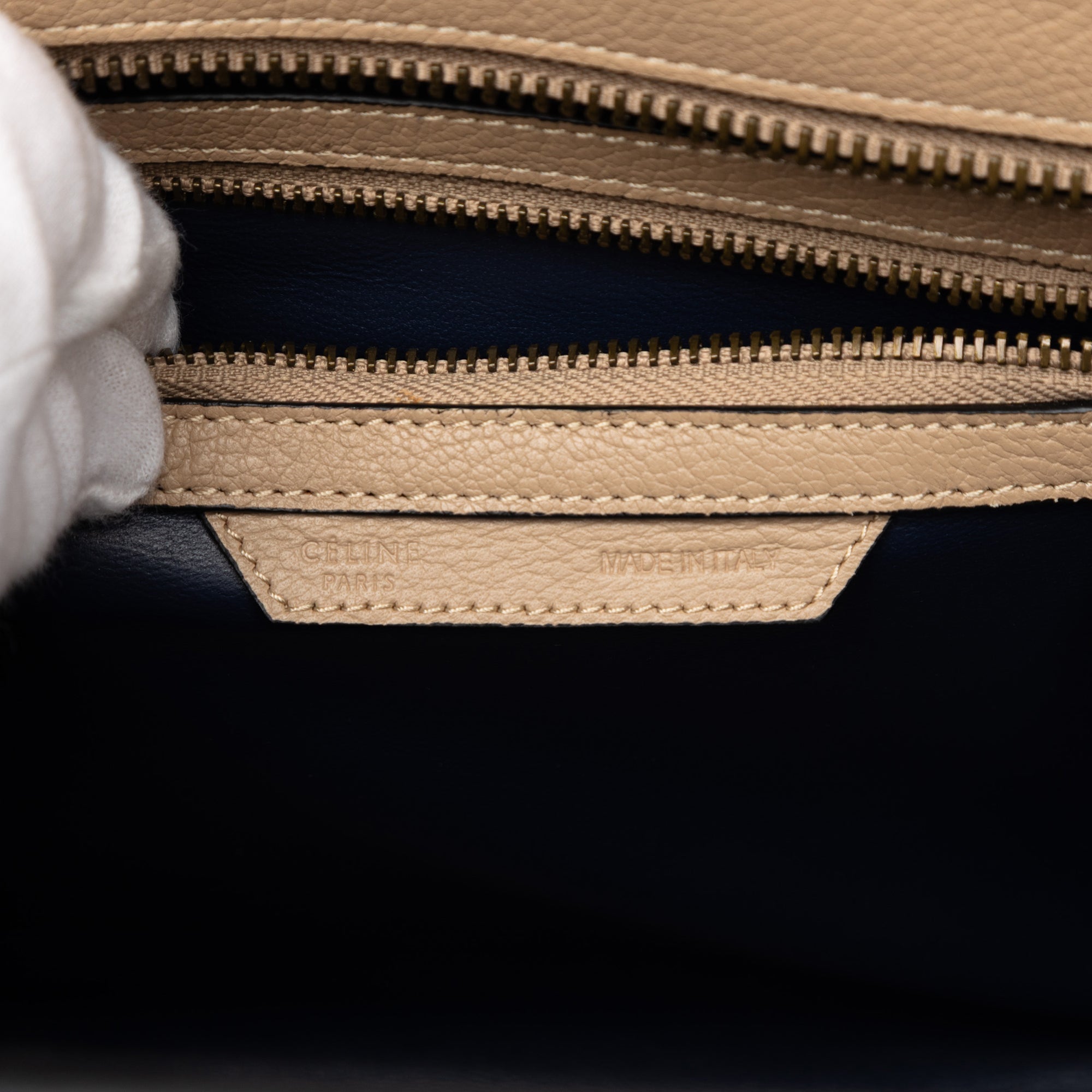 Micro Bicolor Leather Luggage Tote