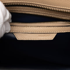 Micro Bicolor Leather Luggage Tote