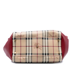 Small Leather Trimmed Haymarket Check Coated Canvas Canterbury Tote