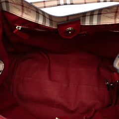 Small Leather Trimmed Haymarket Check Coated Canvas Canterbury Tote