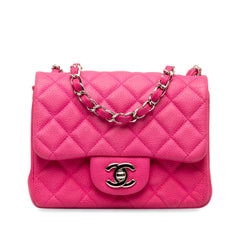 Mini Square Classic Caviar Single Flap_0