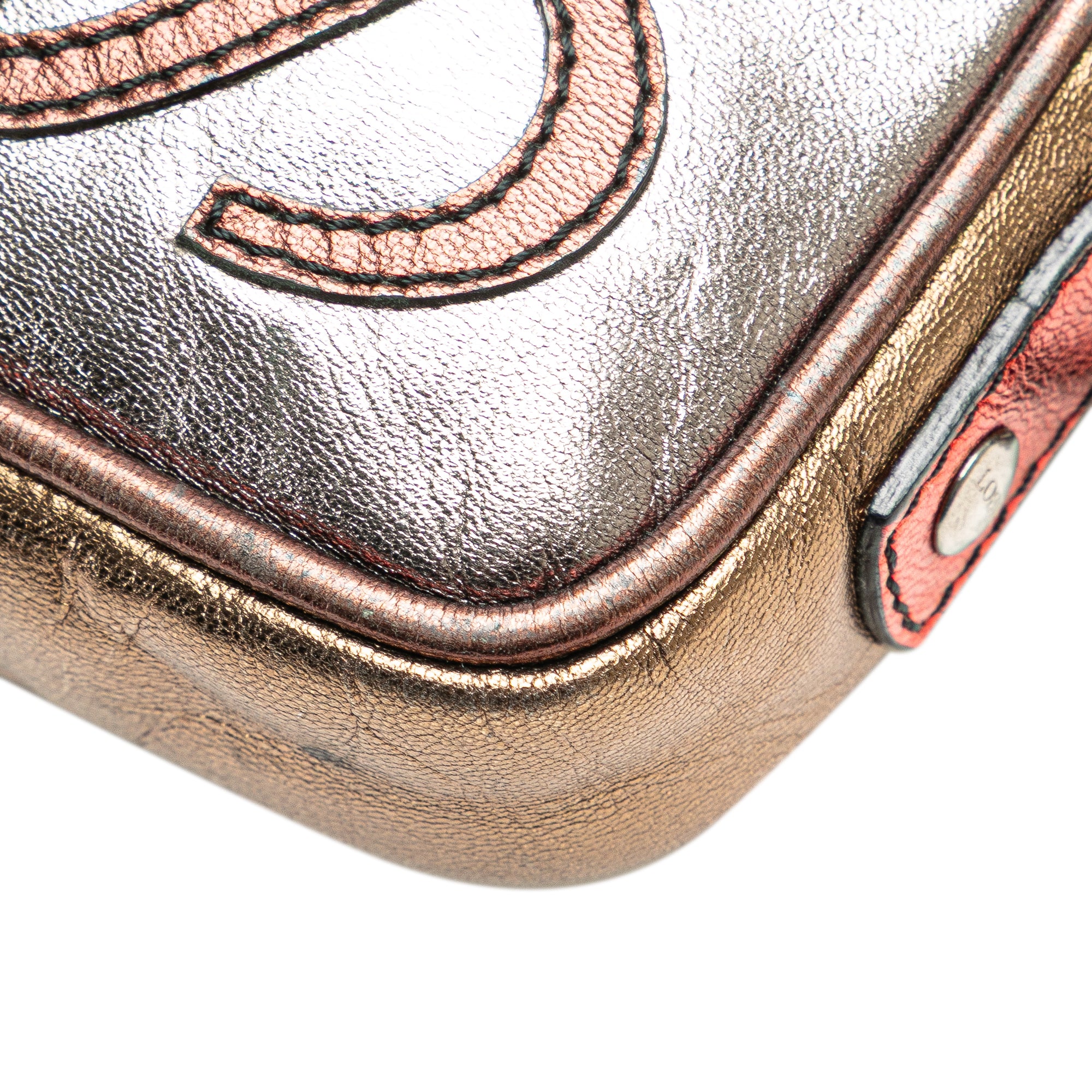 Mini Metallic Goatskin Anagram Tassel Crossbody