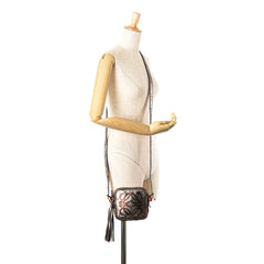 Mini Metallic Goatskin Anagram Tassel Crossbody