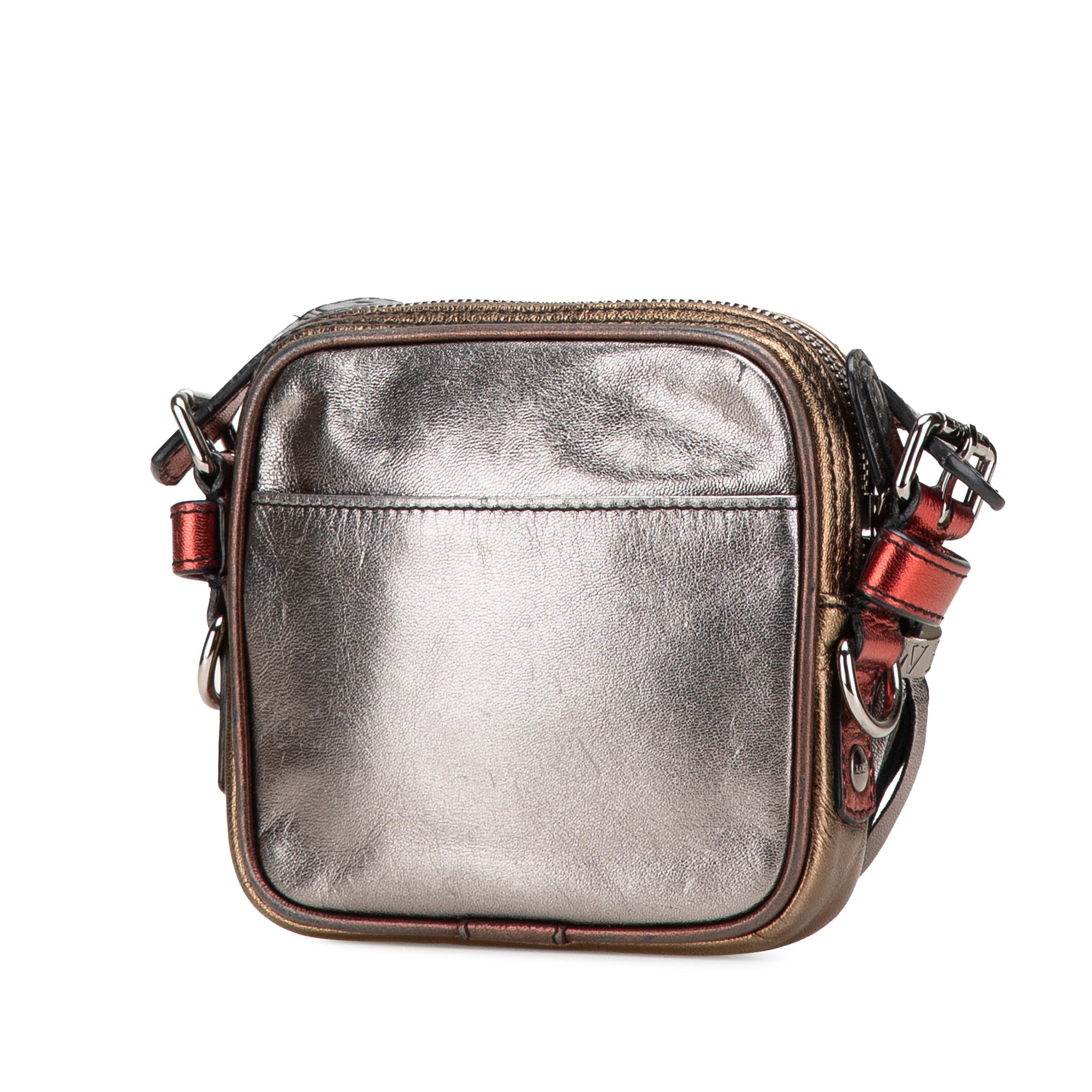 Mini Metallic Goatskin Anagram Tassel Crossbody