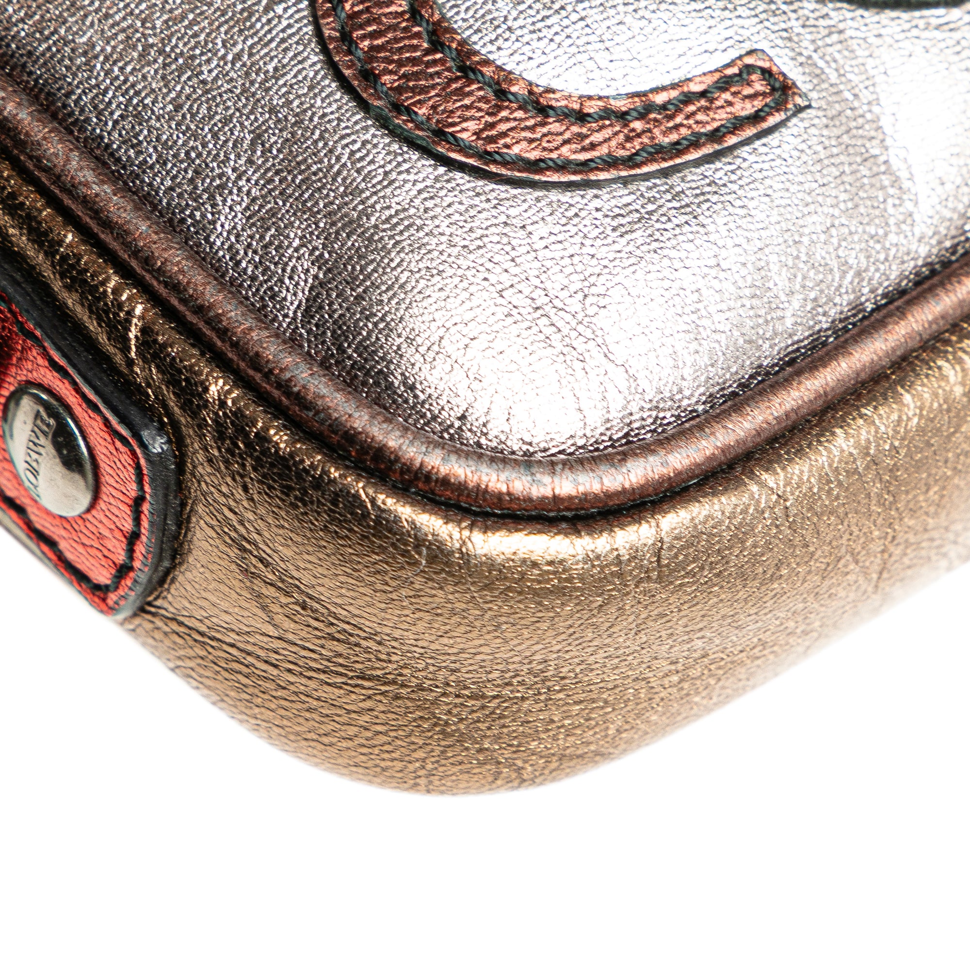 Mini Metallic Goatskin Anagram Tassel Crossbody