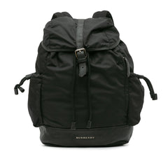 Leather-Trimmed Nylon Backpack_0