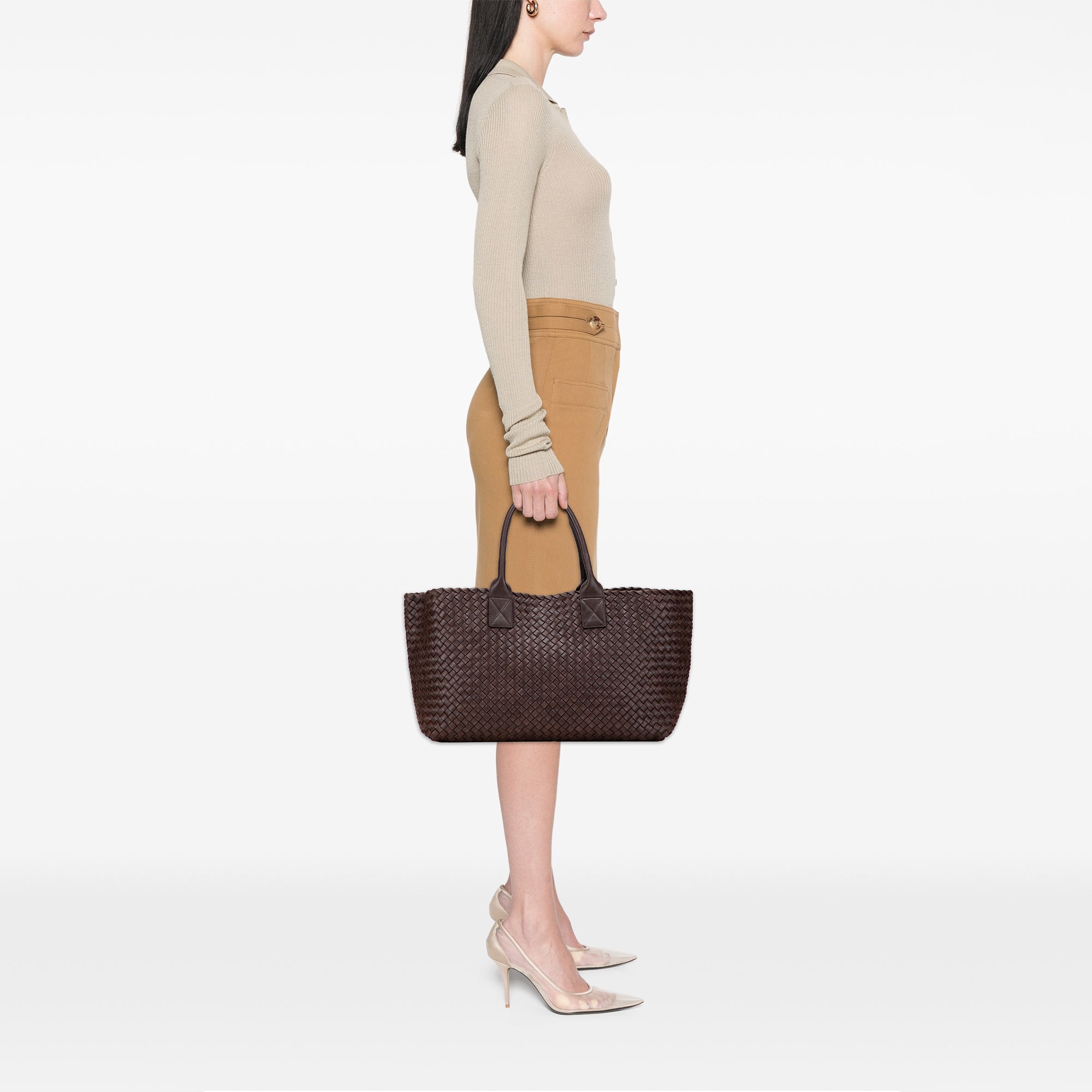 Medium Lambskin Intreccio Cabat Tote