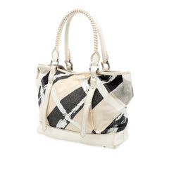 Supernova Check Painted Canvas Tote