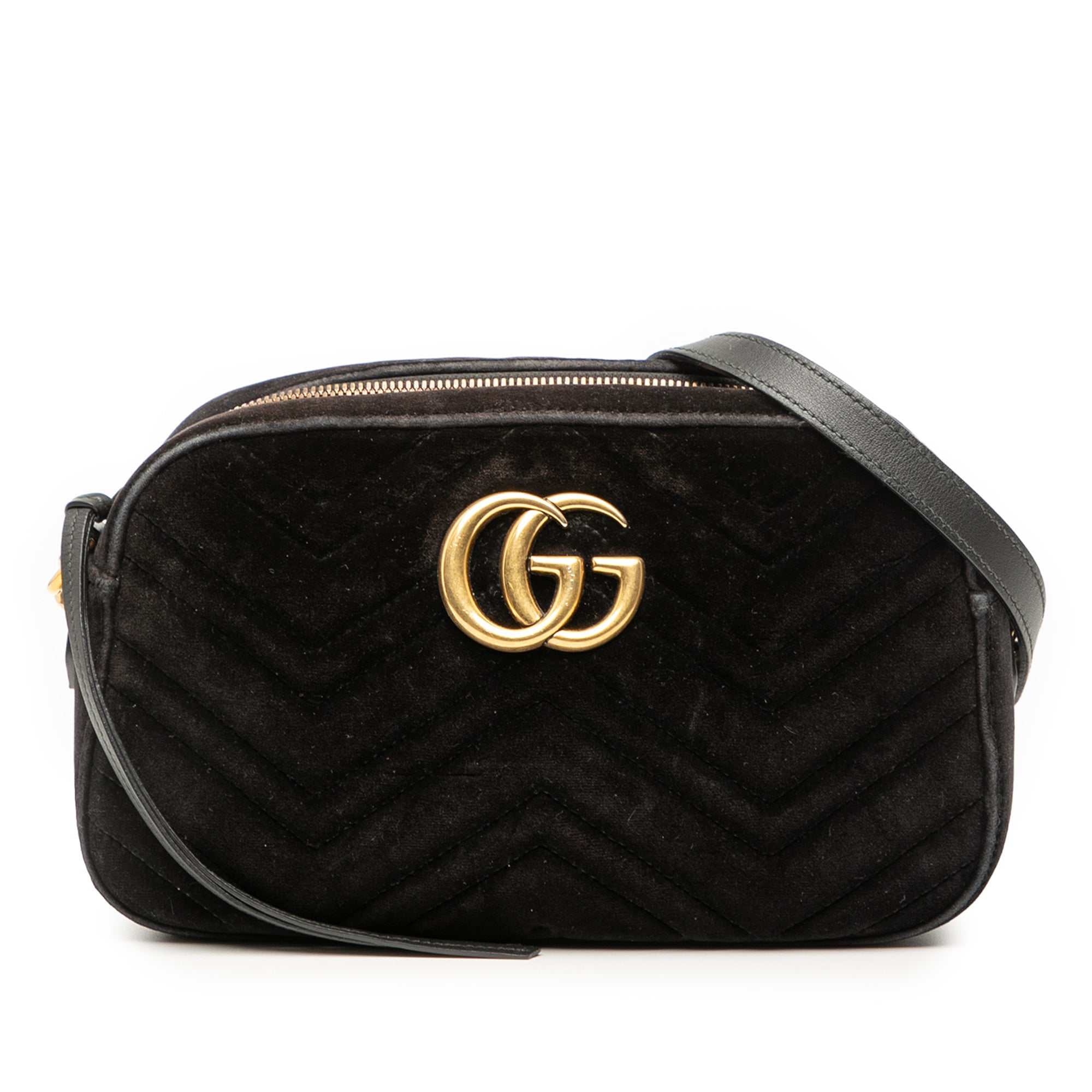 Small GG Marmont Matelasse Velvet Crossbody