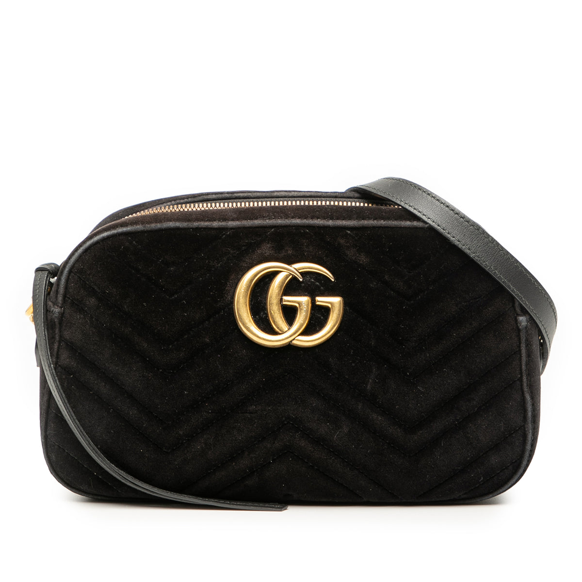 Small GG Marmont Matelasse Velvet Crossbody