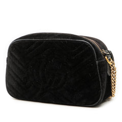 Small GG Marmont Matelasse Velvet Crossbody