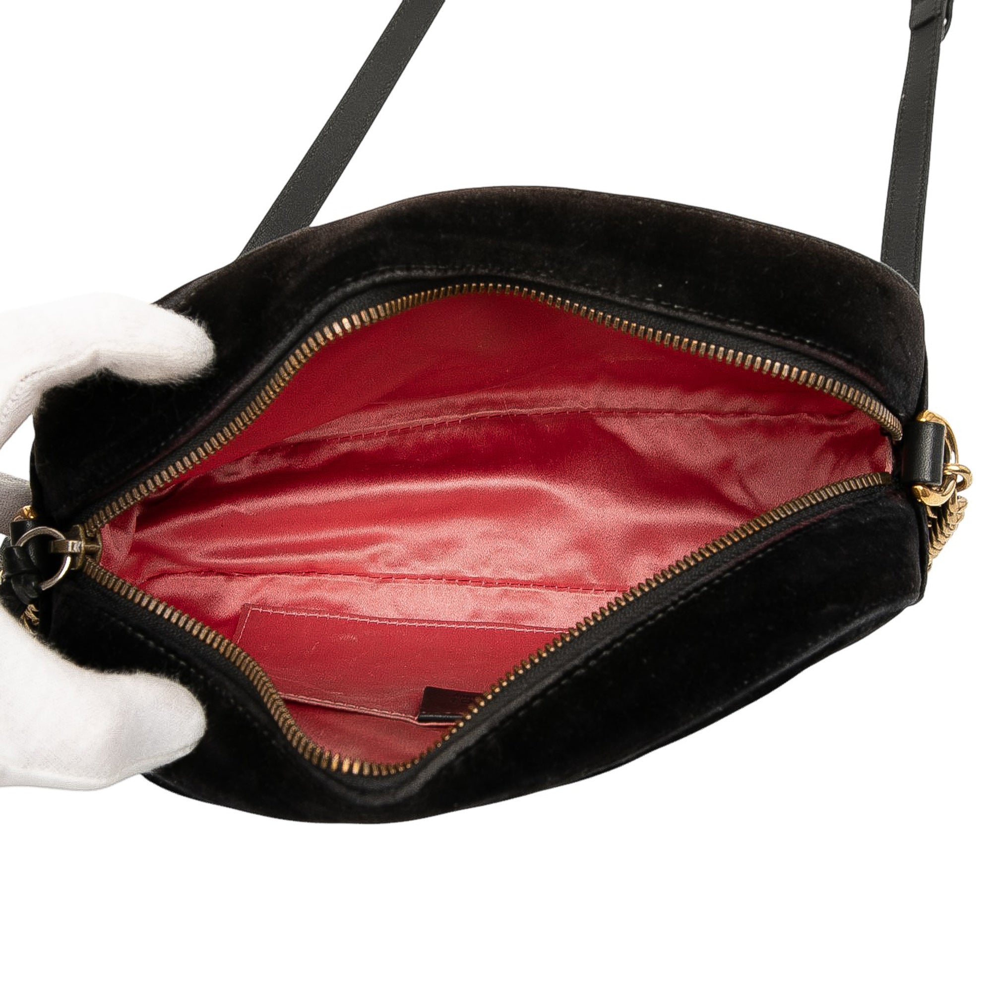 Small GG Marmont Matelasse Velvet Crossbody