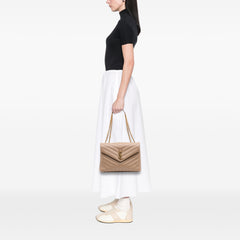 Medium Quilted Calfskin Monogram Loulou Chain Shoulder Bag