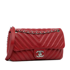 Mini Chevron Quilted Lambskin Rectangular Flap Bag