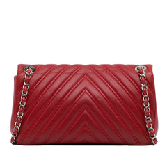 Mini Chevron Quilted Lambskin Rectangular Flap Bag