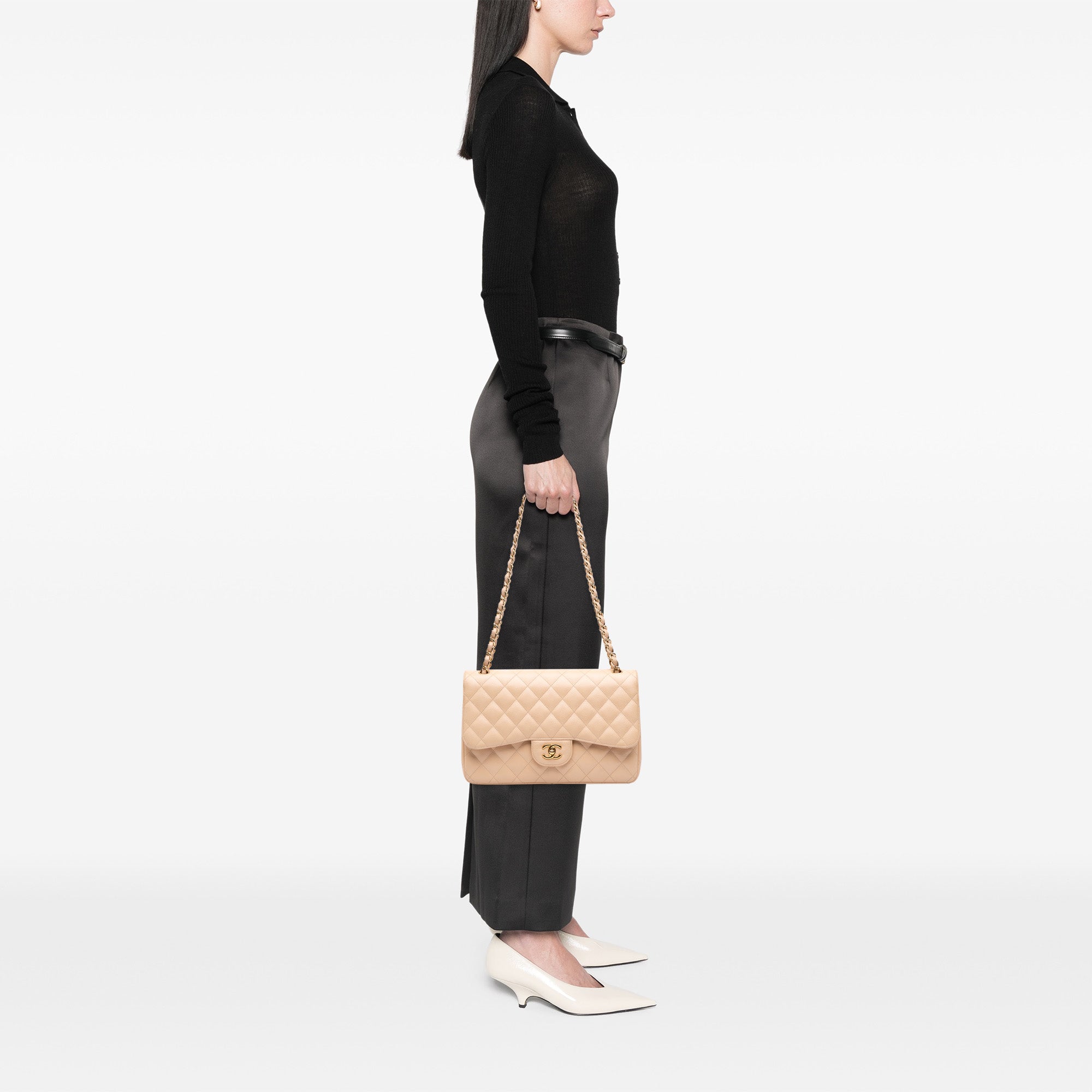 Jumbo Classic Caviar Double Flap