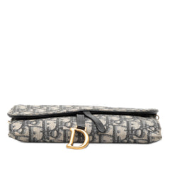 Oblique Canvas Saddle Wallet On Chain