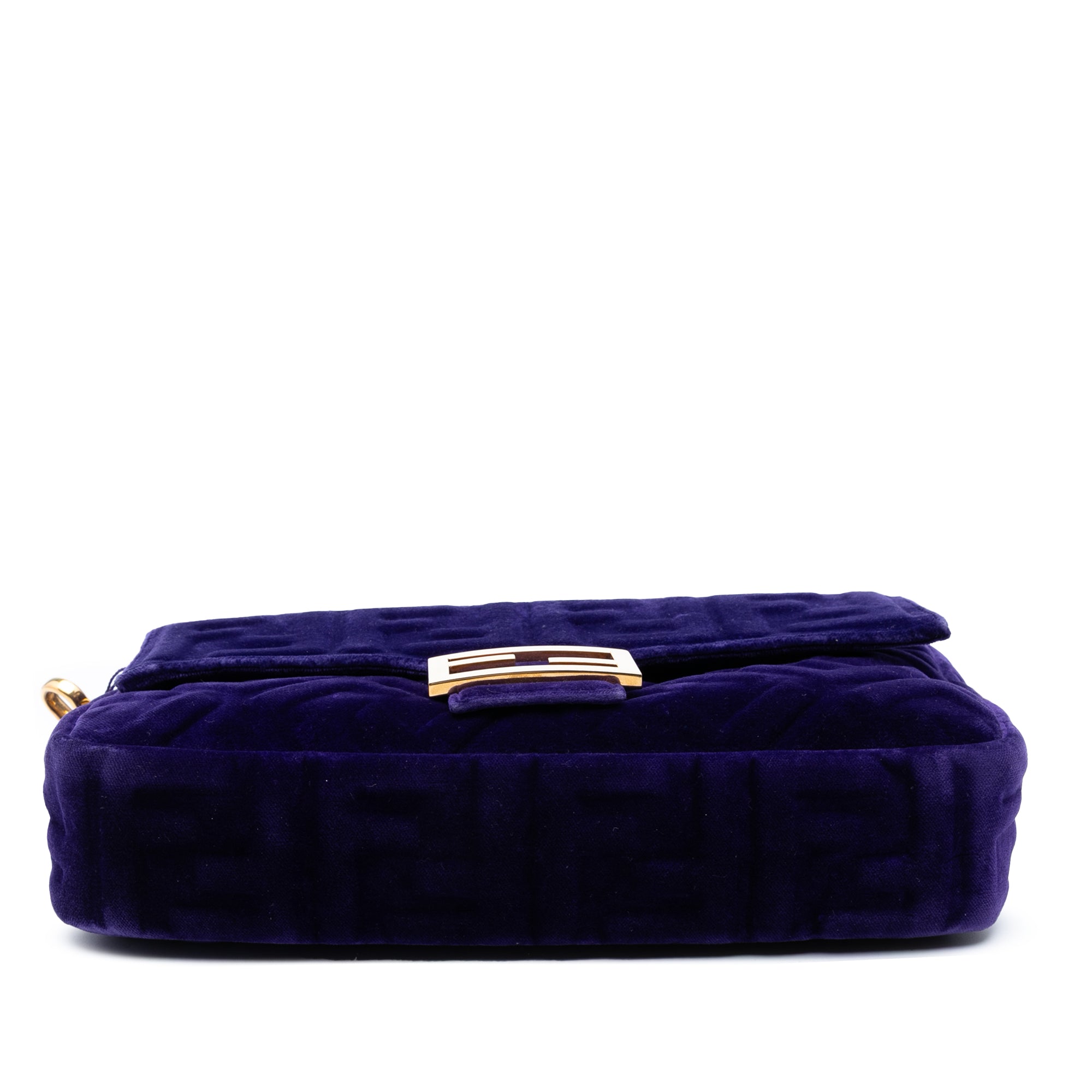 Zucca Embossed Velvet Baguette Satchel