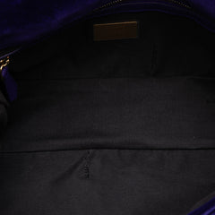 Zucca Embossed Velvet Baguette Satchel