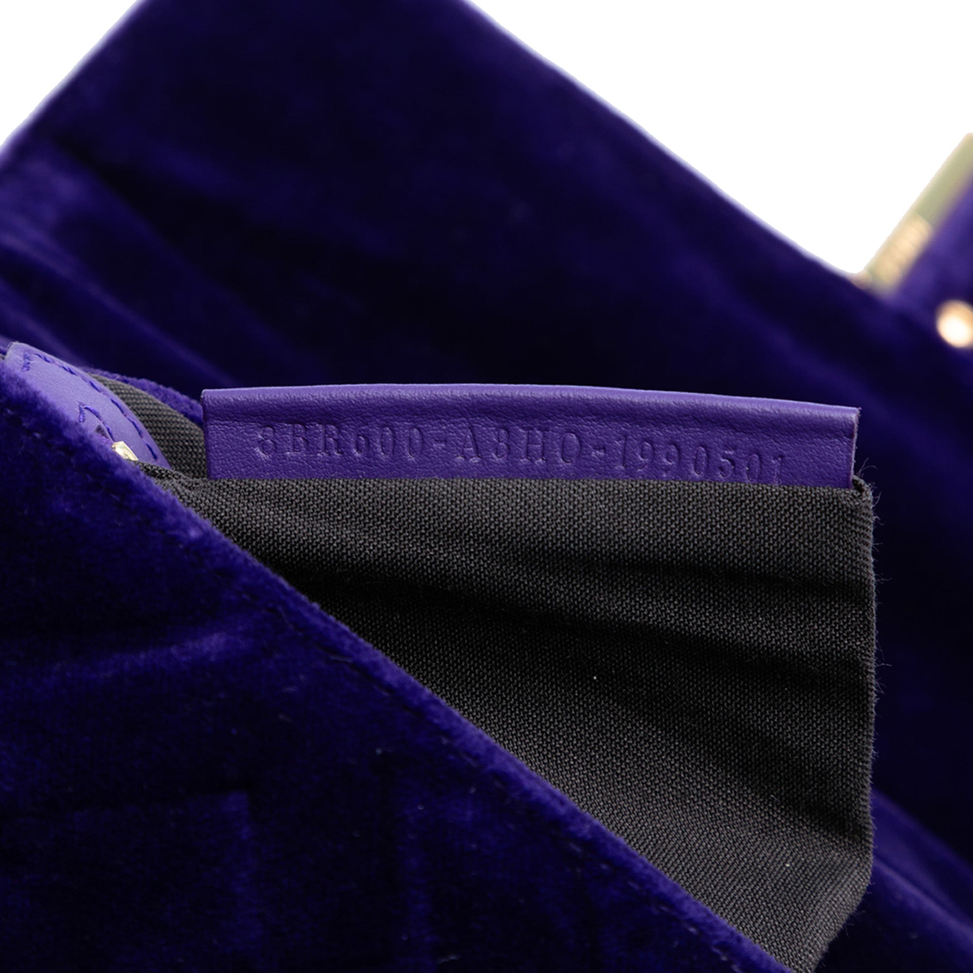 Zucca Embossed Velvet Baguette Satchel