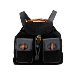 Suede Bamboo Drawstring Backpack