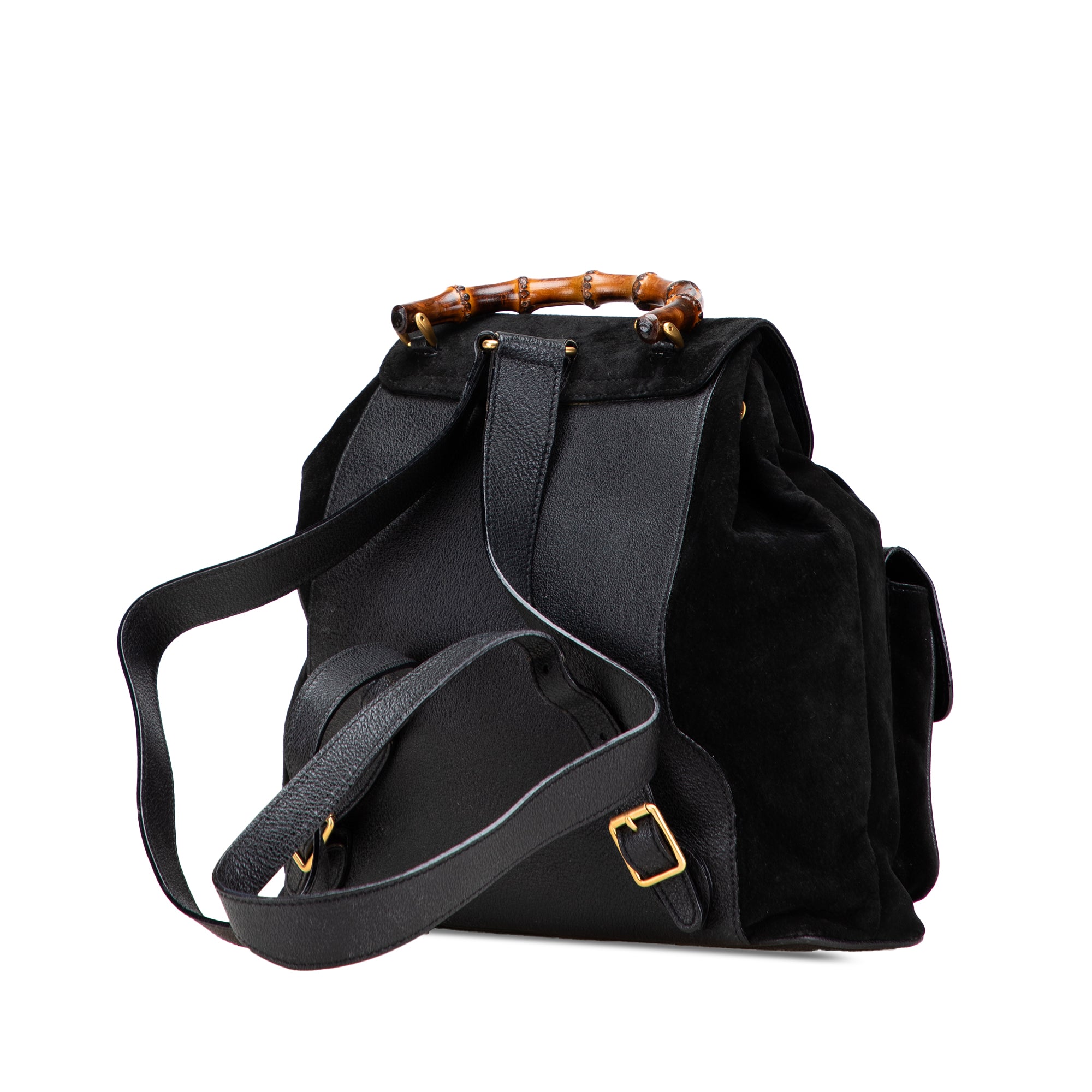 Suede Bamboo Drawstring Backpack