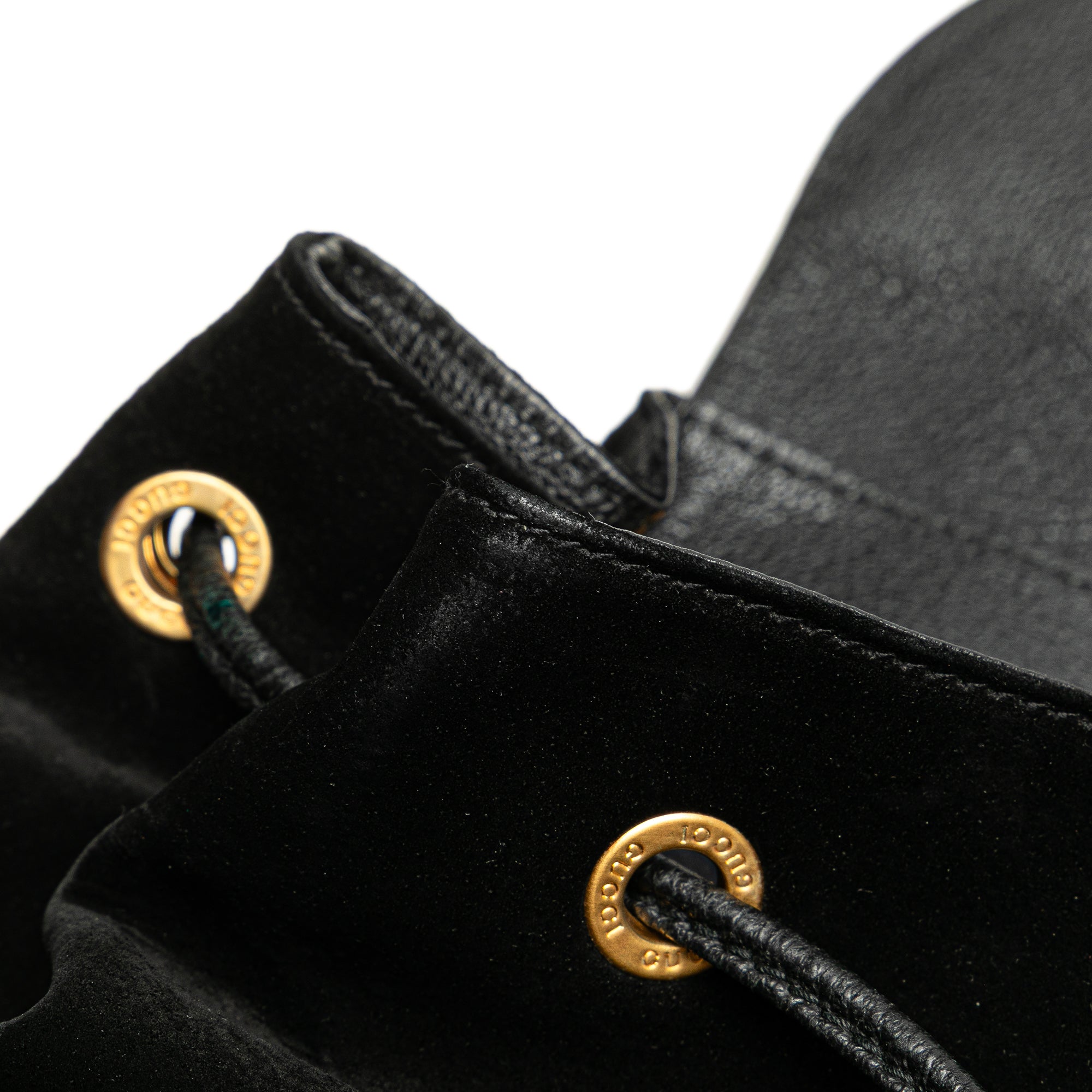 Suede Bamboo Drawstring Backpack