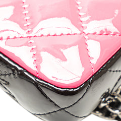 Bicolor Patent Double Zip Wallet on Chain