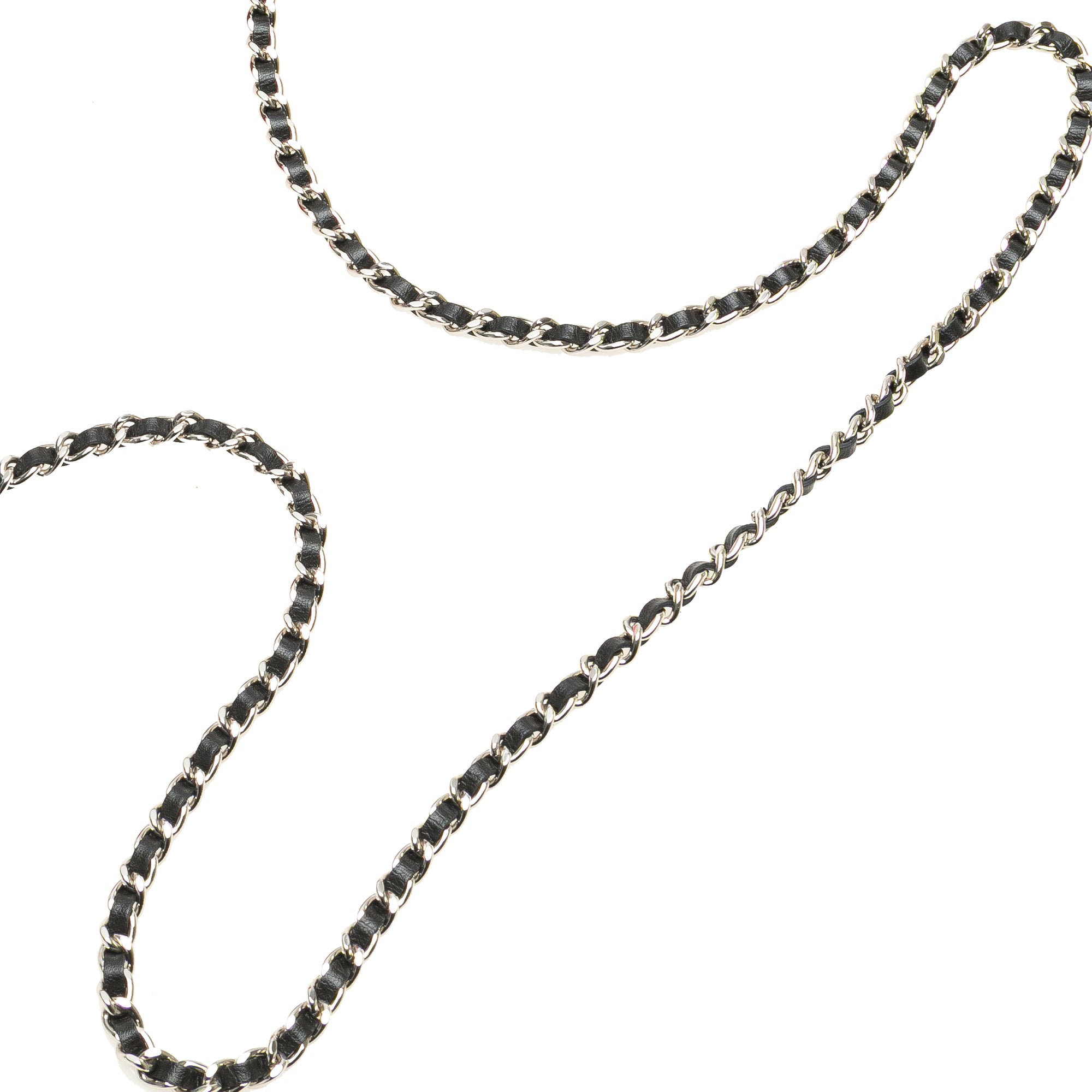 Bicolor Patent Double Zip Wallet on Chain