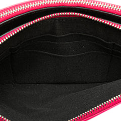 Bicolor Patent Double Zip Wallet on Chain