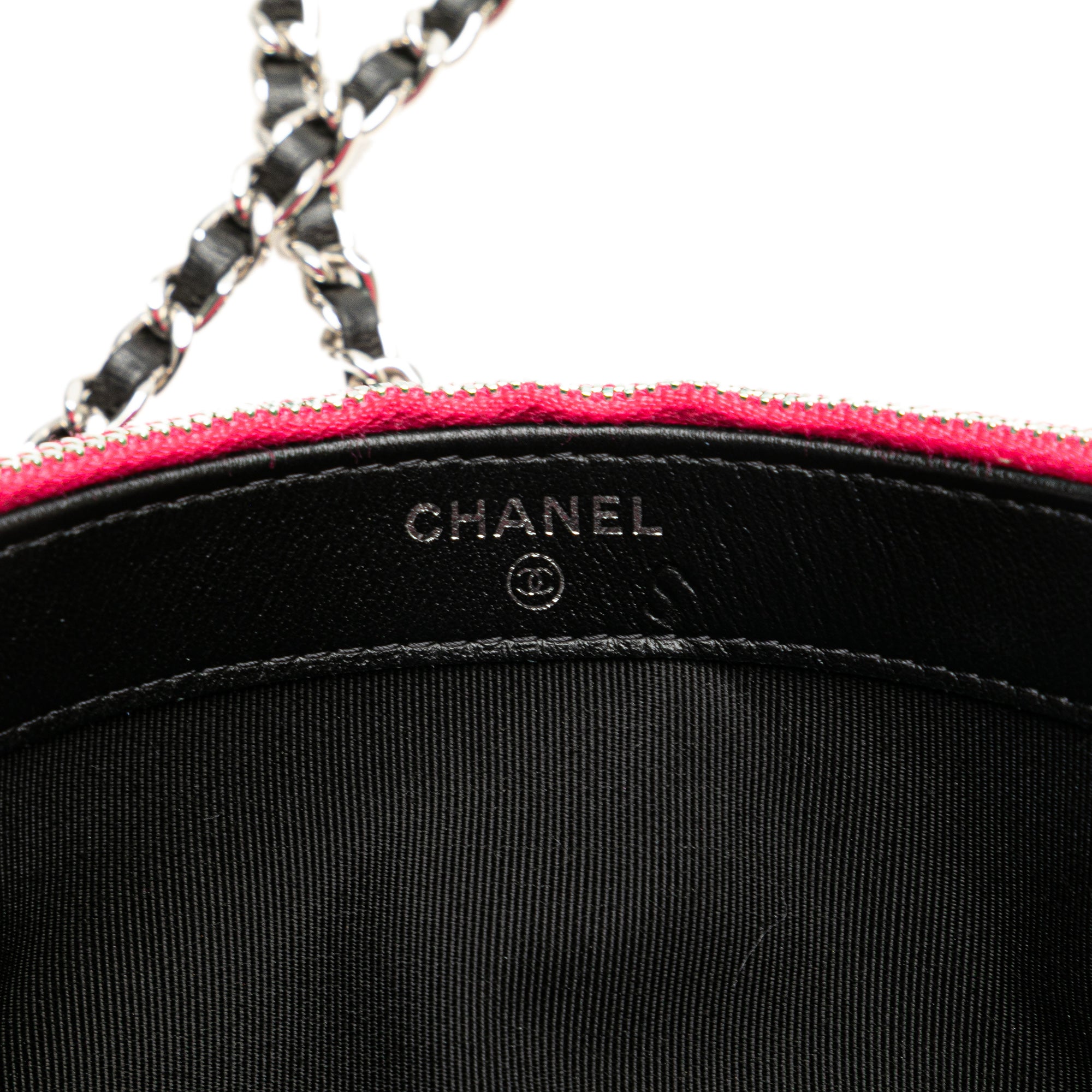 Bicolor Patent Double Zip Wallet on Chain