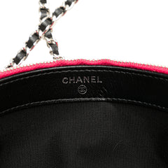 Bicolor Patent Double Zip Wallet on Chain